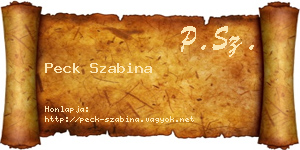 Peck Szabina névjegykártya